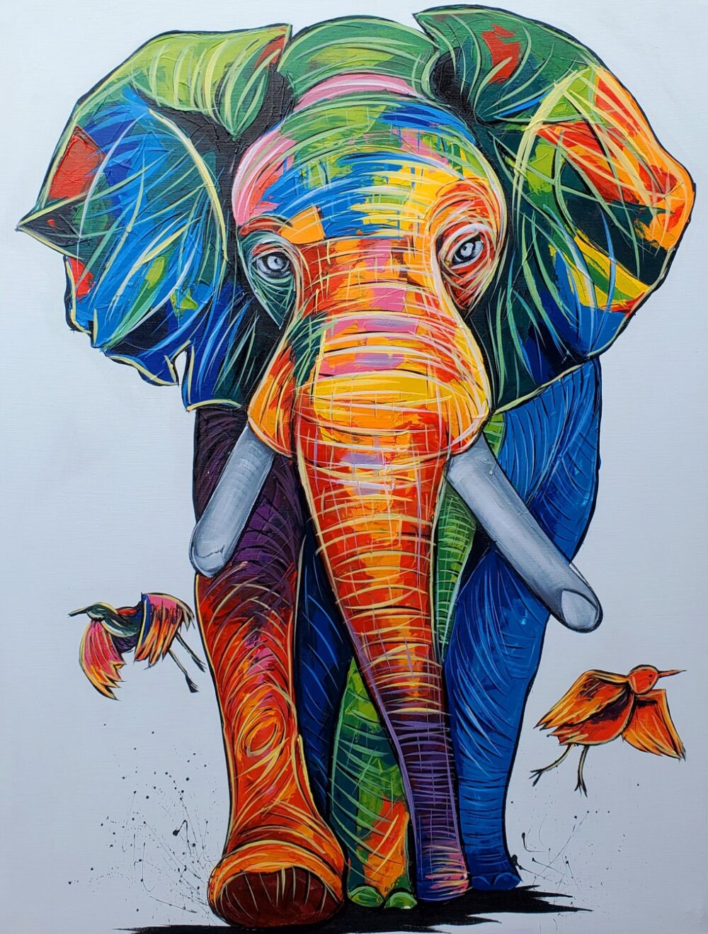 cute animlas wall art for living rooms. What do elephants eat.